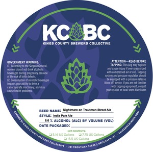 Kings County Brewers Collective Nightmare On Troutman Street Ale November 2016