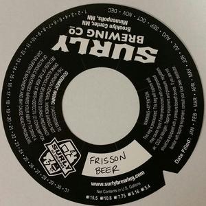 Frisson Beer November 2016