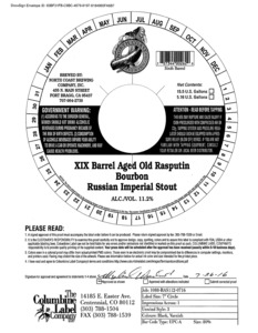 North Coast Brewing Co Barrel Aged Old Rasputin December 2016
