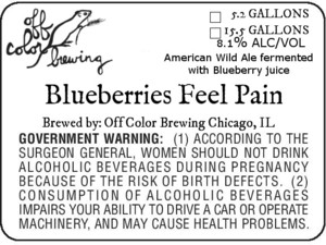 Off Color Brewing Blueberries Feel Pain December 2016