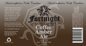 Fortnight Brewing Coffee Amber Ale December 2016