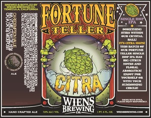 Wiens Brewing Company Fortune Teller Citra December 2016