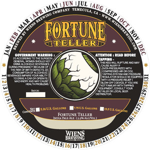 Wiens Brewing Company Fortune Teller December 2016