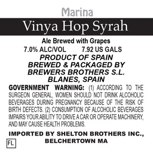 Marina Vinya Hop Syrah December 2016