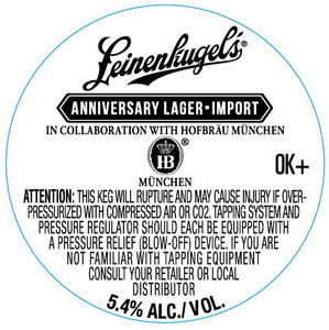 Leinenkugel's Anniversary Lager - Import January 2017