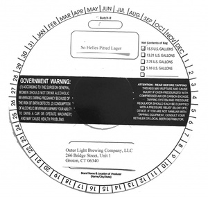 Outer Light Brewing Company So Helles Pitted Lager December 2016