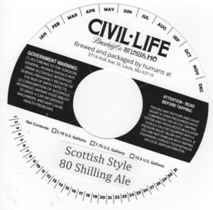 The Civil Life Brewing Co LLC Scottish Style 80 Shilling