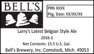 Bell's Larry's Latest Belgian Style Ale December 2016