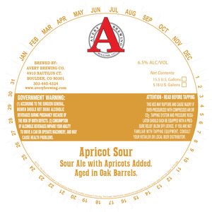 Avery Brewing Co. Apricot Sour January 2017