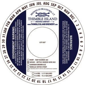 Thimble Island Brewing Company Gosaic December 2016