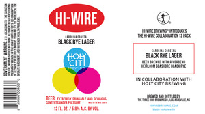 Hi-wire Brewing Carolina Coastal Black Rye Lager