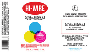 Hi-wire Brewing Oatmeal Brown Ale W/ Honey And Black Cur