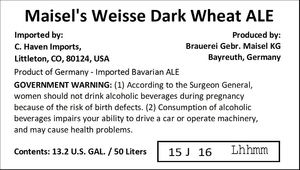Maisel's Weisse Dark Wheat December 2016