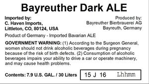 Bayreuther Dark Ale December 2016
