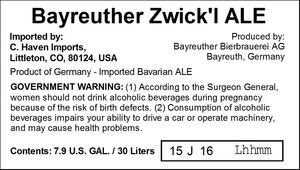 Bayreuther Zwick'l Ale 