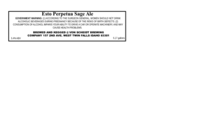 Von Scheidt Brewing Company LLC Esto Perpetua Sage Ale