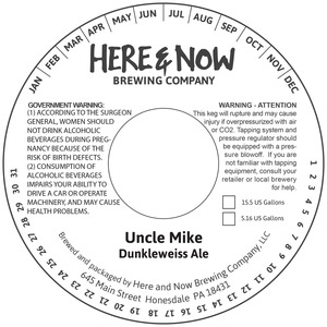 Here & Now Brewing Company Uncle Mike December 2016