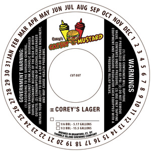 Thimble Island Brewing Company Corey's Catsup & Mustard - Corey's Lager December 2016