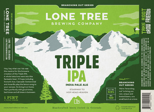 Lone Tree Brewing Company Triple IPA December 2016