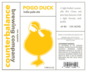 Counterbalance Brewing Company Pogo Duck India Pale Ale