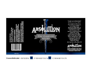 Absolution Brewing Company The Convert Ca Lager Beer January 2017