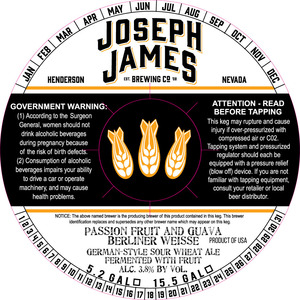 Joseph James Brewing Co., Inc. Passion Fruit Guava