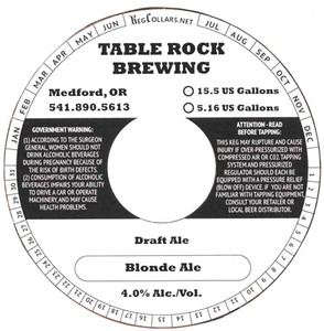 Table Rock Brewing Blonde Ale December 2016