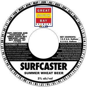 Great South Bay Brewery Surfcaster Summer Wheat Beer December 2016