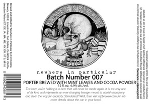 Fort Collins Brewery Nowhere In Particular Batch Number 007 January 2017