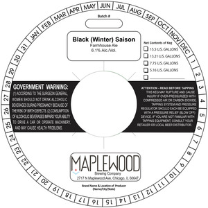 Maplewood Black Winter Saison January 2017
