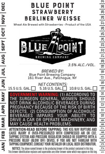 Blue Point Brewing Company Blue Point Strawberry Berliner Weisse January 2017
