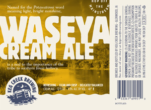 Keg Creek Brewing Waseya Cream Ale January 2017