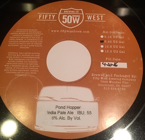 Fifty West Brewing Company Pond Hopper December 2016