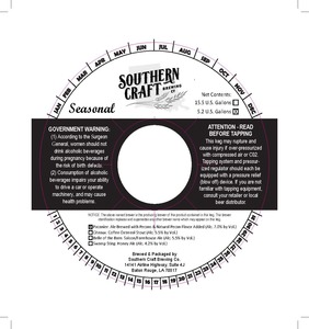 Southern Craft Brewing Co. Pacanier January 2017