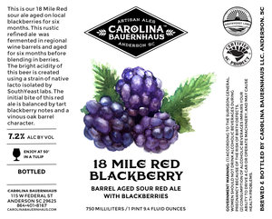 18 Mile Red Blackberry Sour Red Ale With Blackberries