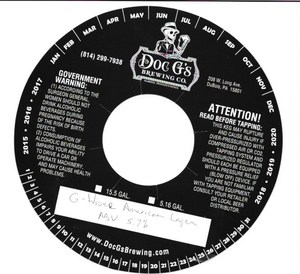 Doc G's Brewing Company G-wiser American Lager