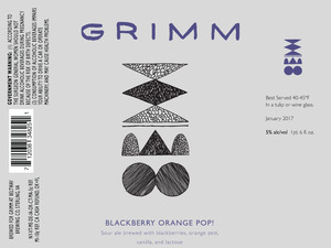 Grimm Blackberry Orange Pop! January 2017