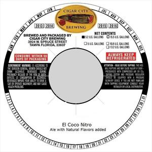 Cigar City Brewing El Coco Nitro January 2017