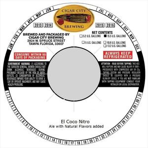 Cigar City Brewing Nitro El Coco January 2017