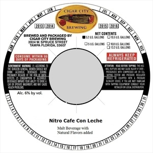 Cigar City Brewing Nitro Cafe Con Leche
