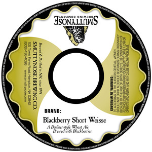 Smuttynose Brewing Co. Blackberry Short Weisse January 2017