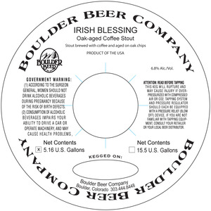 Irish Blessing Oak-aged Coffee Stout January 2017