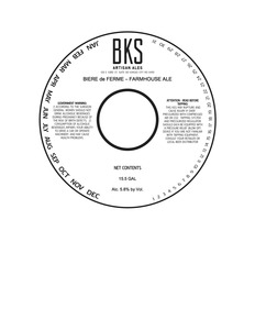 Bks Artisan Ales Biere De Ferme