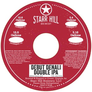 Starr Hill Debut Denali Double IPA January 2017