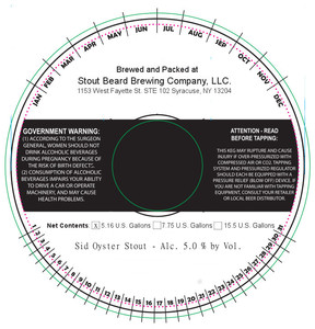 Stout Beard Brewing Company Sid Oyster Stout