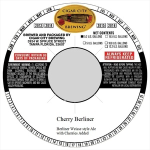Cigar City Brewing Cherry Berliner January 2017