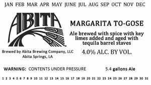 Abita Brewing Company Margarita To-gose January 2017