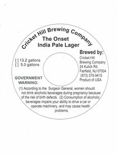 Cricket Hill Brewing Company The Onset India Pale Lager