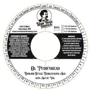 Mark Twain Brewing Company Ol Pudd'nhead January 2017