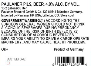 Paulaner Pils January 2017